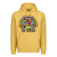 Antique Gold in a world where you can be anything be kind Premium Hoodie - CowhideDigitalArt
