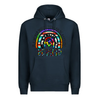 Navy in a world where you can be anything be kind Premium Hoodie - CowhideDigitalArt