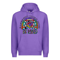 Purple in a world where you can be anything be kind Premium Hoodie - CowhideDigitalArt