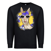 Black Llama With Sunglasses Premium Sweatshirt - RanaPortraitStore