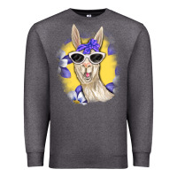 Charcoal Heather Llama With Sunglasses Premium Sweatshirt - RanaPortraitStore