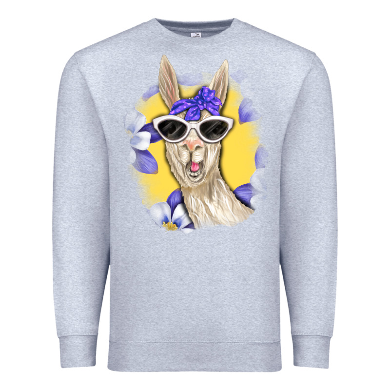 Llama With Sunglasses Premium Sweatshirt by RanaPortraitStore | Teevron