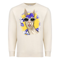 Sandshell Llama With Sunglasses Premium Sweatshirt - RanaPortraitStore