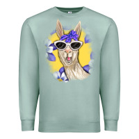 Seafoam Llama With Sunglasses Premium Sweatshirt - RanaPortraitStore