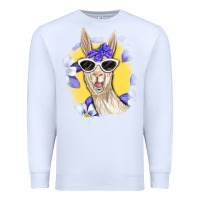 White Llama With Sunglasses Premium Sweatshirt - RanaPortraitStore
