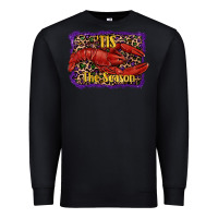 Black Mardi Gras Tis The Season Lobster Premium Sweatshirt - RanaPortraitStore