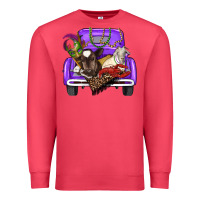 Cardinal Mardi Gras Truck With Farm Animals Premium Sweatshirt - RanaPortraitStore