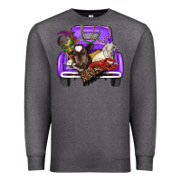 Charcoal Heather Mardi Gras Truck With Farm Animals Premium Sweatshirt - RanaPortraitStore