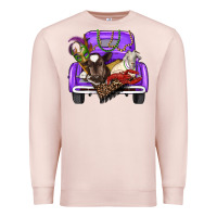 Pale Pink Mardi Gras Truck With Farm Animals Premium Sweatshirt - RanaPortraitStore