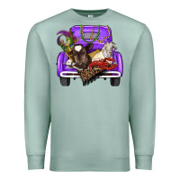 Seafoam Mardi Gras Truck With Farm Animals Premium Sweatshirt - RanaPortraitStore