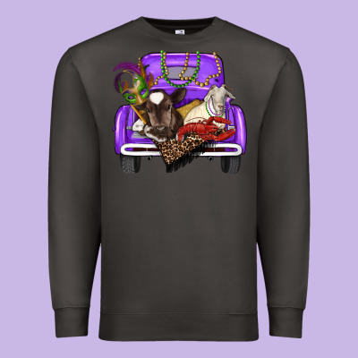 Premium Sweatshirt Mardi Gras Truck With Farm Animals
