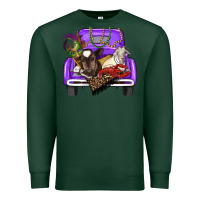 Sports Green Mardi Gras Truck With Farm Animals Premium Sweatshirt - RanaPortraitStore