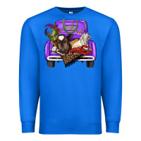 True Royal Mardi Gras Truck With Farm Animals Premium Sweatshirt - RanaPortraitStore