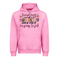 Fuchsia Pink sometimes i just have to let god fix it Urban Hoodie - JahusDesignShop