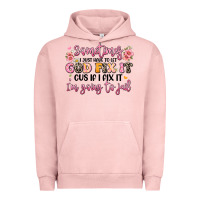 Pigment Salmon sometimes i just have to let god fix it Urban Hoodie - JahusDesignShop