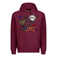 Burgundy no place like home Premium Hoodie - CowhideDigitalArt