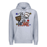 Heather Grey no place like home Premium Hoodie - CowhideDigitalArt