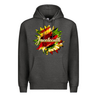 Charcoal Heather juneteenth sunflower black lives matter Premium Hoodie - HRA Design Shop