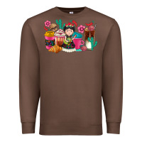 Chestnut But first cafecito y chismecito Premium Sweatshirt - RanaPortraitStore
