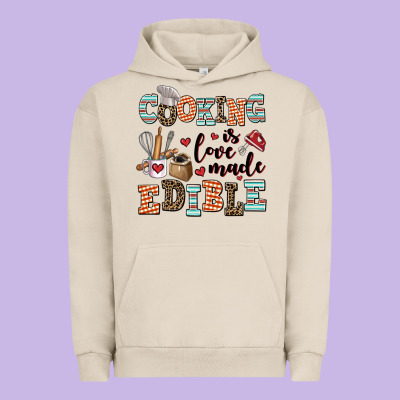 Cooking Is Love Made Edible Urban Hoodie Designed By Adodesignshop