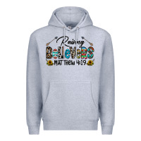 Heather Grey raising believers Premium Hoodie - CowhideDigitalArt