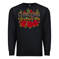 Black Chingona every damn day Premium Sweatshirt - RanaPortraitStore