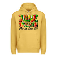 Antique Gold juneteenth free ish since 1865 Premium Hoodie - HRA Design Shop