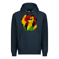 Navy juneteenth fist Premium Hoodie - HRA Design Shop