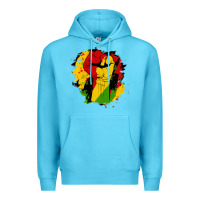 Ocean Blue juneteenth fist Premium Hoodie - HRA Design Shop