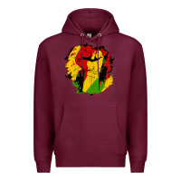 Burgundy juneteenth fist Premium Hoodie - HRA Design Shop
