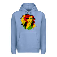 Colony Blue juneteenth fist Premium Hoodie - HRA Design Shop