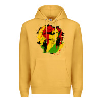 Mustard juneteenth fist Premium Hoodie - HRA Design Shop