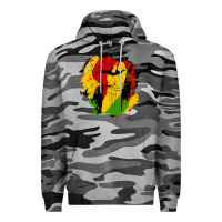 Slate Camo juneteenth fist Premium Hoodie - HRA Design Shop