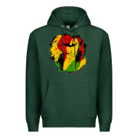 Sports Green juneteenth fist Premium Hoodie - HRA Design Shop