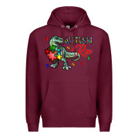 Burgundy autism rex Premium Hoodie - CowhideDigitalArt