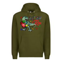 Army Green autism rex Premium Hoodie - CowhideDigitalArt