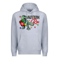 Heather Grey autism rex Premium Hoodie - CowhideDigitalArt