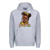Heather Grey juneteenth black girl Premium Hoodie - HRA Design Shop