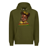 Army Green juneteenth black girl Premium Hoodie - HRA Design Shop