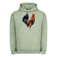 Pigment Oil Green cockerel Urban Hoodie - JahusDesignShop