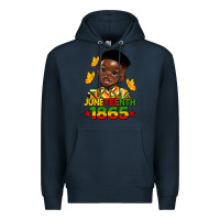 Navy juneteenth 1865 black boy Premium Hoodie - HRA Design Shop