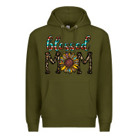 Army Green blessed mom Premium Hoodie - CowhideDigitalArt