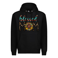 Black blessed mom Premium Hoodie - CowhideDigitalArt