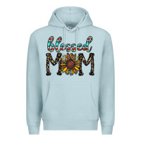 Blue Mist blessed mom Premium Hoodie - CowhideDigitalArt