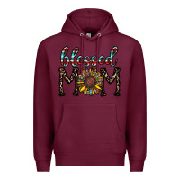 Burgundy blessed mom Premium Hoodie - CowhideDigitalArt
