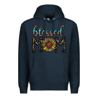 Navy blessed mom Premium Hoodie - CowhideDigitalArt