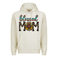 Oatmeal Heather blessed mom Premium Hoodie - CowhideDigitalArt
