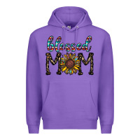 Purple blessed mom Premium Hoodie - CowhideDigitalArt