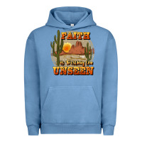 Pigment Pebble Blue faith is trusting the unseen Urban Hoodie - JahusDesignShop