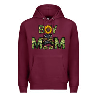 Burgundy boy mom Premium Hoodie - CowhideDigitalArt